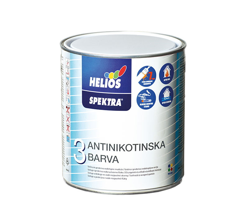 SPEKTRA Antinikotinska, фарба антінікотинова, біла, 0,75л SPEKTRA HELIOS