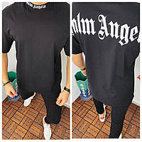 Мужская брендовая футболка Palm Angels черная. Отличное качество