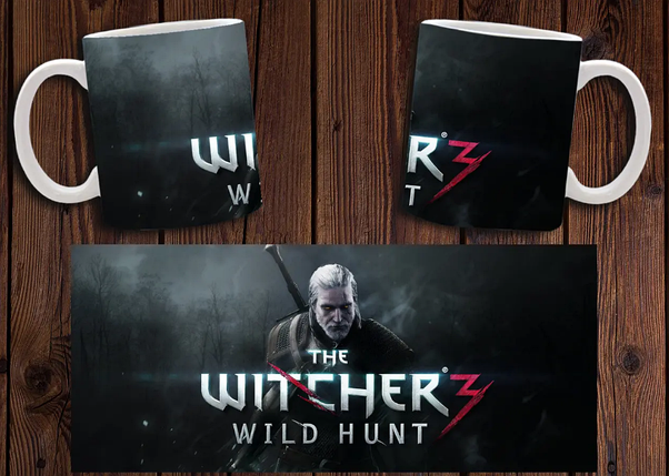 Чашка біла керамічна з принтом "Відьмак" Witcher ABC, фото 1