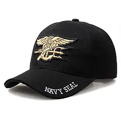 Бейсболка чоловіча чорна вишивка Морські котики ( морський спецназ)NAVY SEAL — Спецнас США HAND WILD