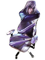 Чохол для геймерського крісла темно-синій із принтом аніме спандекс G17