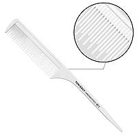 Гребень для волос Carbon T&G с ручкой Белый 8612 расчёска для стрижки расческа для парикмахера