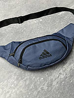 Сумка - бананка Adidas синяя, мужская поясная, нагрудная сумка адидас