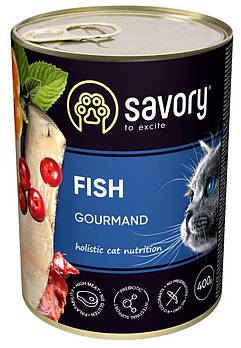Вологий корм для котів з рибою Savory 400 г