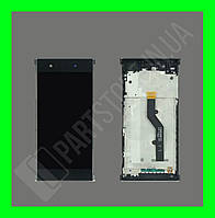 Дисплей Sony Xperia XA1 Plus (G3412 / G3416) с сенсором и рамкой, черный (оригинальные комплектующие)