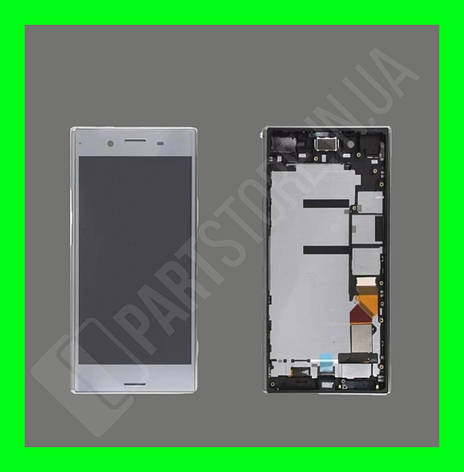 Дисплей Sony Xperia XZ Premium G8142 / G8141 із сенсором і рамкою, сріблястий (оригінальні комплектуючі), фото 2