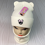 М 91024. Комплект зимовий для дівчинки шапка "МІКІ" і снуд, різні кольори (1-5 років), фото 2