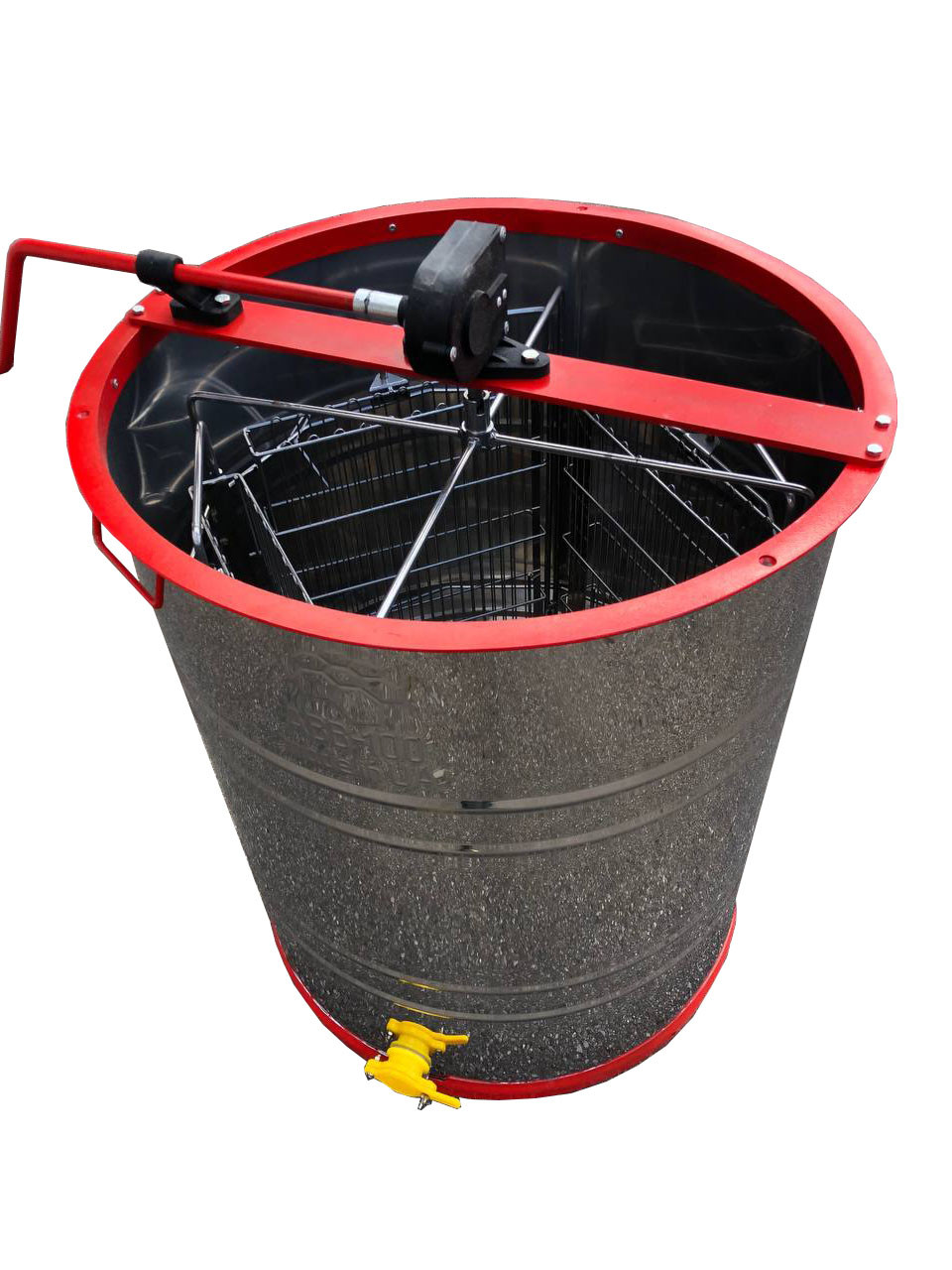 Медогонка 4-х Рамкову. Нержавіюча, Поворотна. Касети зварні, пофарбовані порошковою фарбою, фото 1