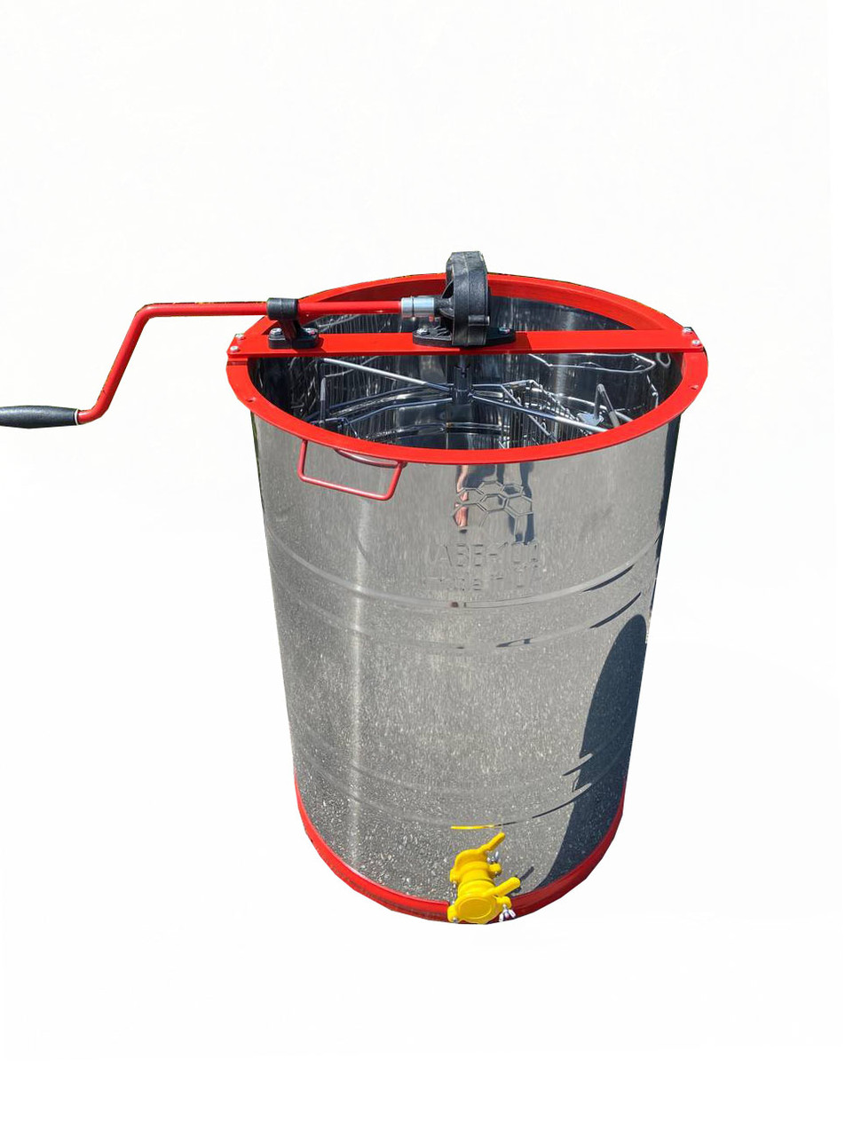 Нержавіюча медогонка з поворотом касет 2-х рамкова, касета зварна, пофарбована порошковою фарбою, фото 1