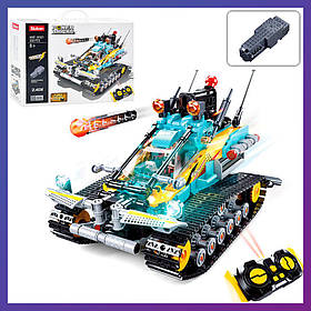 Дитячий конструктор танк на радіокеруванні SLUBAN M38-B1021 530 деталей, стріляє пульками