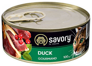 Повнораціонний вологий корм для котів з качкою Savory 100 г