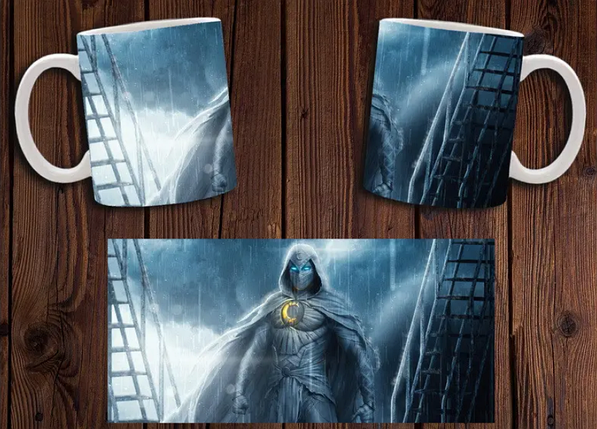 Чашка белая керамическая с принтом "Місячний лицар" Moon Knight ABC, фото 1