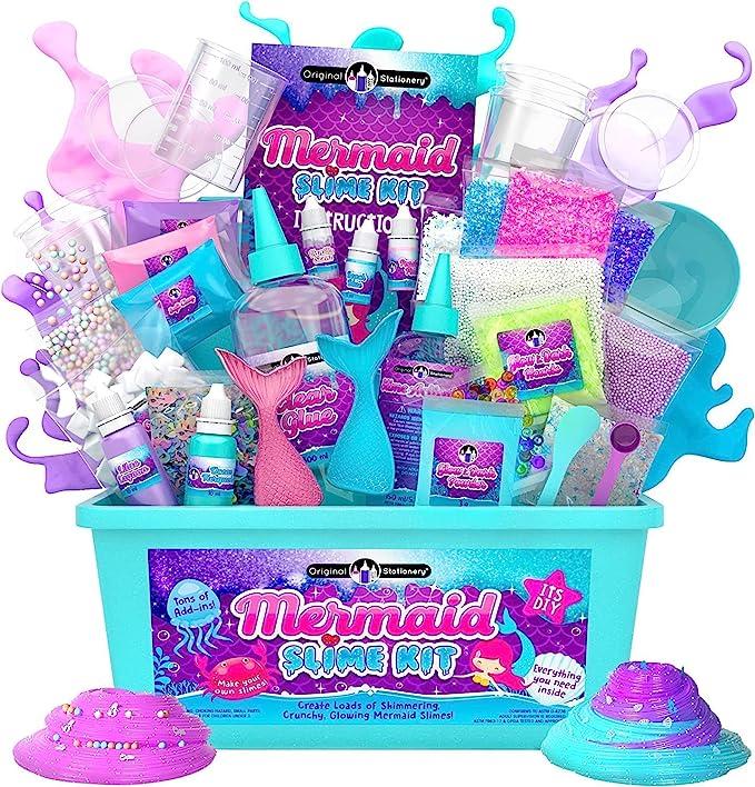 Великий Набір для створення Слаймів РУСАЛКА Mermaid Slime Box Клей, Активатор, Декор, Барвники (00411)