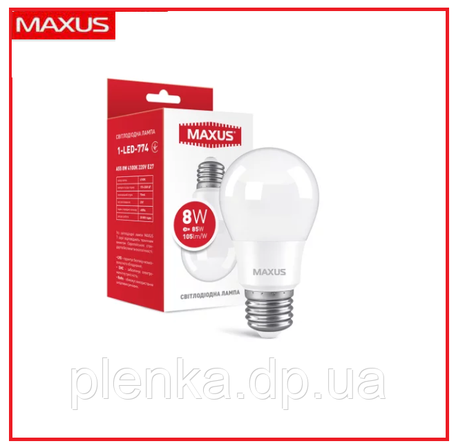 LED лампа MAXUS A55 8W 4100K 220V E27 (1-LED-774)