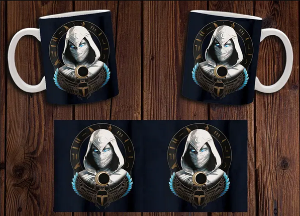 Чашка белая керамическая с принтом  "Місячний лицар" Moon Knight  ABC, фото 1