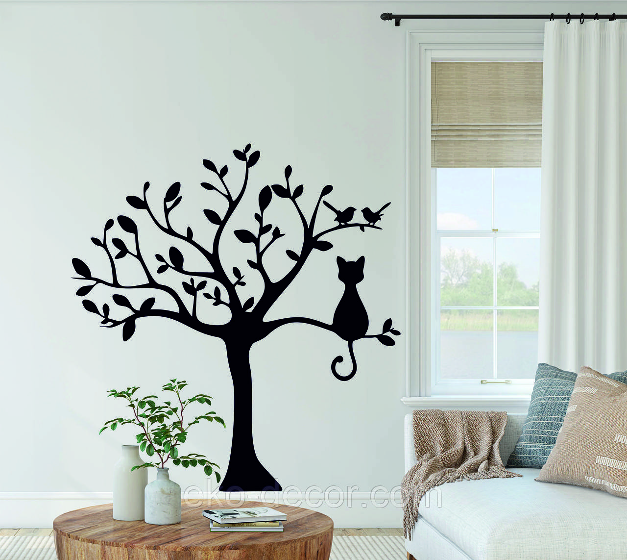 Декоративне настінне Панно «Кіт на дереві» Декор на стіну