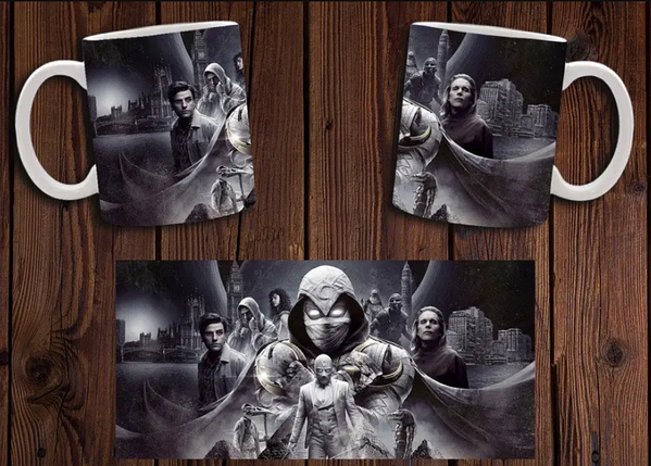 Чашка белая керамическая с принтом  "Місячний лицар" Moon Knight  ABC, фото 1