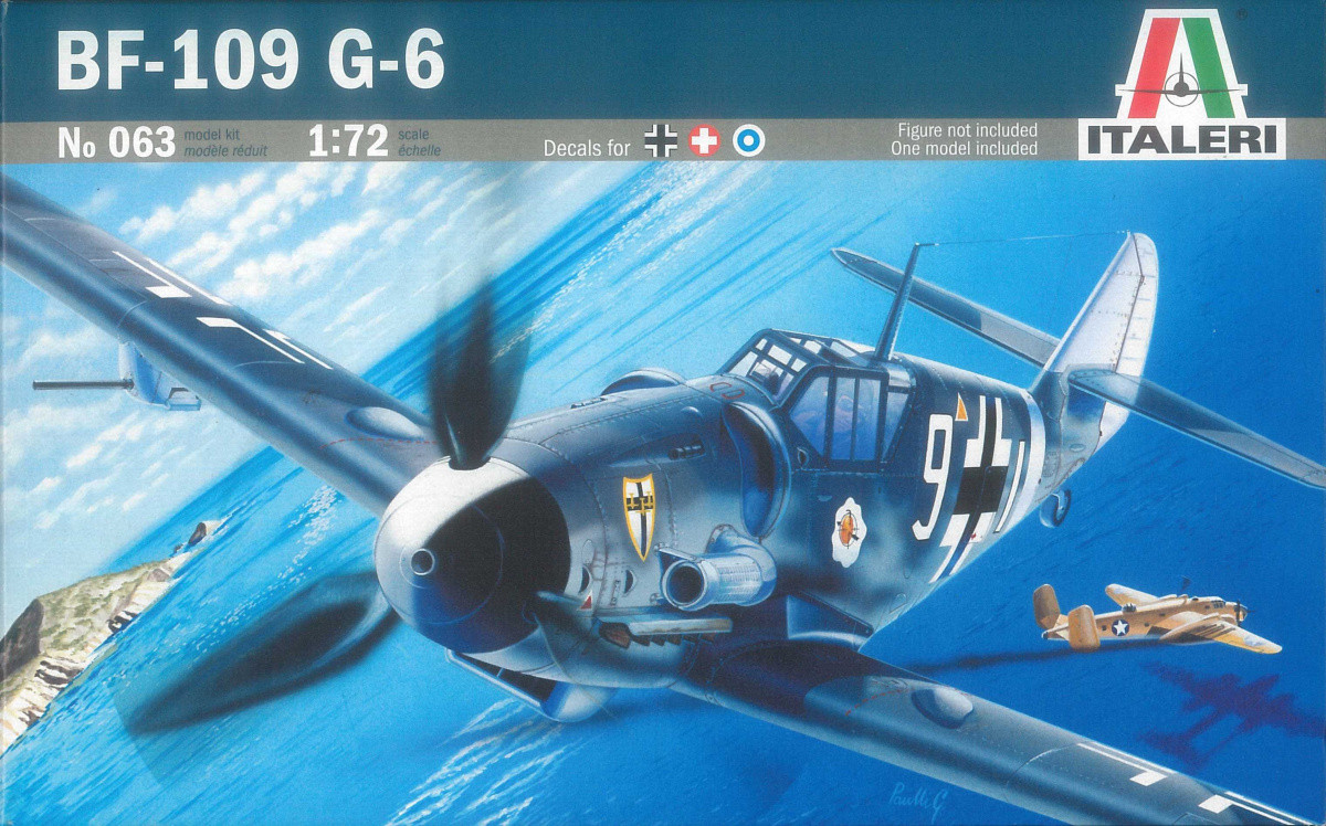 Messerschmitt BF-109 G-6. Збірна модель літака у масштабі 1/72. ITALERI 063