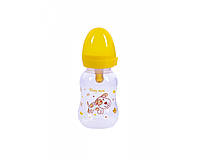 Пляшечка для годування з силіконовою соскою Baby team, 125 мл, 0 +, оранжевий