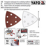 Набор бумага папир шлифувальний для реноватора 90х90х90 10 штук YATO YT-34690