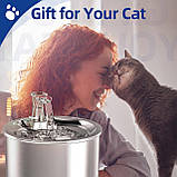 Homtyler Cat Water Fountain, надтихий насос автоматична миска з дозатором для собак, фото 6