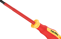 Отвертка диэлектрическая крестовая с прорезиненной ручкой РZ2х100 мм, Tolsen