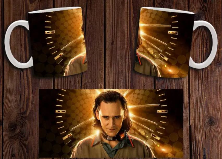 Чашка біла керамічна з принтом "Локі" Loki ABC