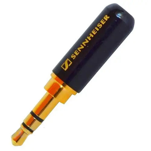 Штекер Sennheiser, 3.5мм стерео, металевий корпус, чорний, 1уп-10шт