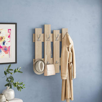 Вішалка для одягу, вішалка настінна в передпокій , колір Дуб Сонома