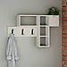 Вішалка для одягу з полицею, вішалка настінна в передпокій , колір Білий, фото 2