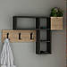 Вішалка для одягу з полицею, вішалка настінна в передпокій , колір Чорний \ Дуб сонома, фото 2