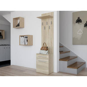 Вішалка для одягу, вішалка з тумбою в передпокій , колір Дуб сонома