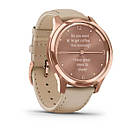 Vivomove Luxe 18K Rose Gold PVD Stainless Steel Case with Light Sand Italian Leather Band, фото 2