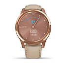 Vivomove Luxe 18K Rose Gold PVD Stainless Steel Case with Light Sand Italian Leather Band, фото 4