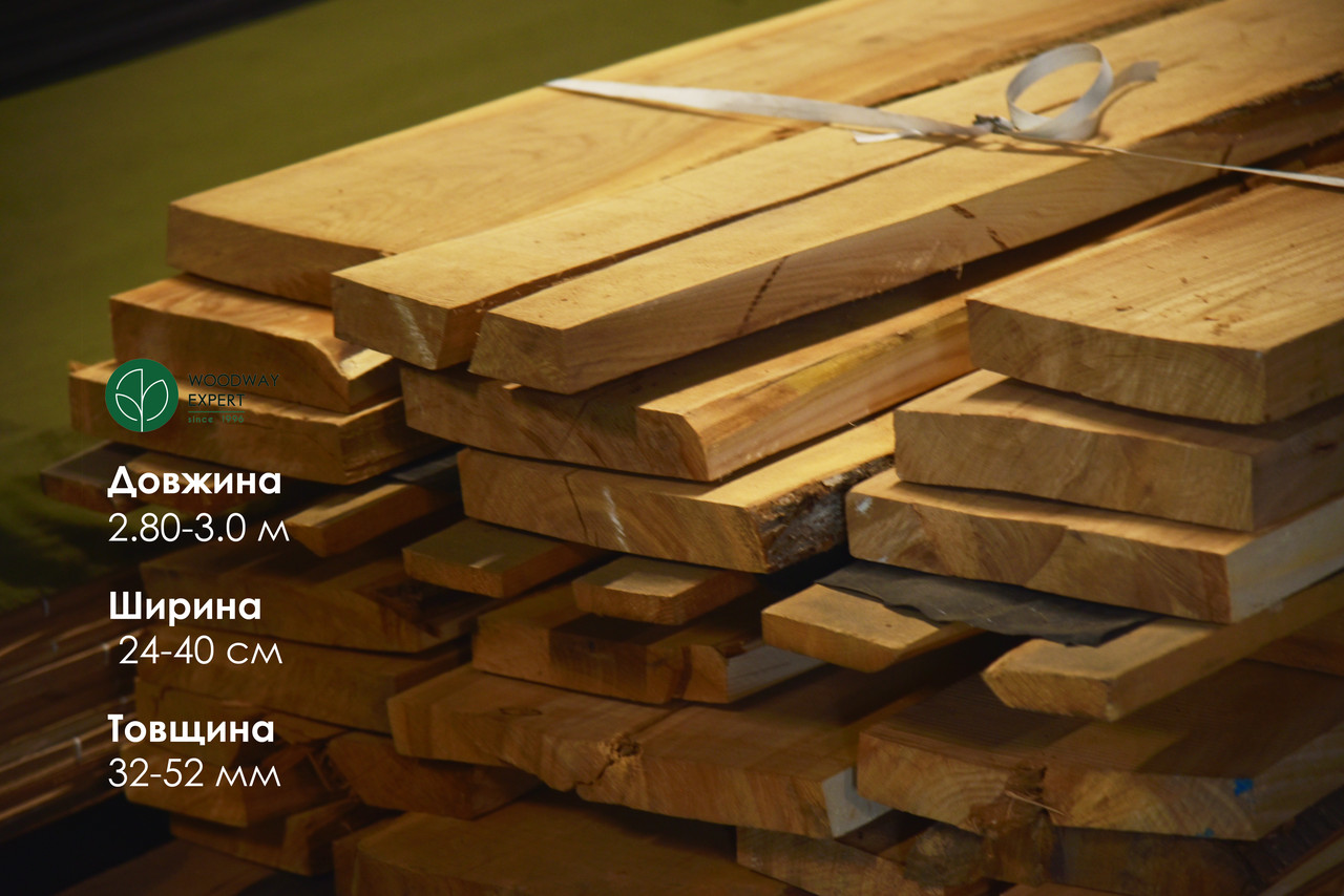 Дошка черешня ПОШТУЧНО: EXTRA, камерне сушіння, необрізна (Т/Д/Ш 52/300/27)*