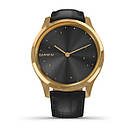 Vivomove Luxe 24K Gold PVD Stainless Steel Case with Black Embossed Italian Leather Band, фото 3