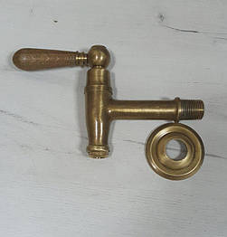 Кран латунний для турецької лазні "Дерев'яна ручка"