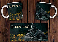 Чашка белая керамическая с принтом  "Elden Ring" Элден ринг  ABC