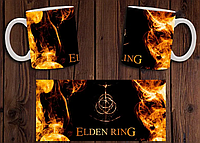 Чашка белая керамическая с принтом  "Elden Ring" Элден ринг  ABC