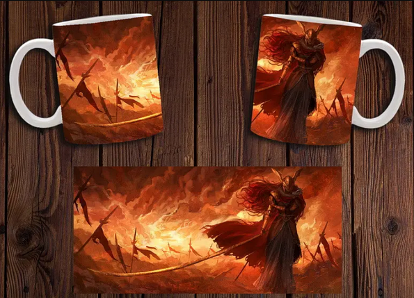 Чашка біла керамічна з принтом "Elden Ring" Елден ринг ABC, фото 1