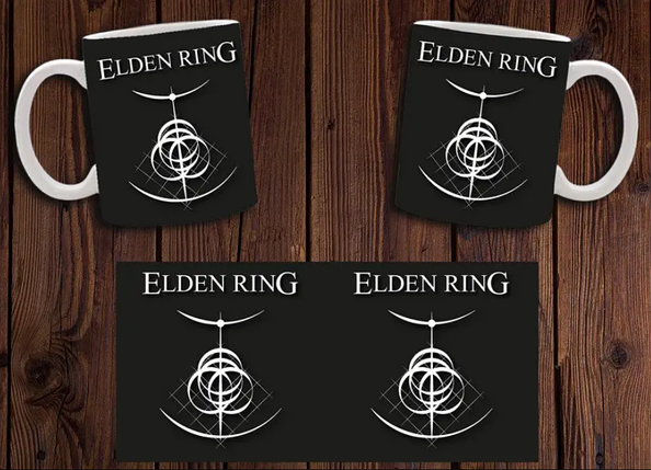 Чашка біла керамічна з принтом "Elden Ring" Елден ринг ABC, фото 1