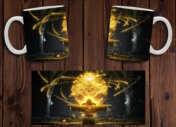 Чашка біла керамічна з принтом "Elden Ring" Елден ринг ABC, фото 1