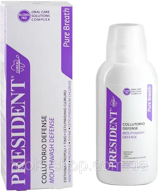 Ополіскувач для порожнини рота PresiDENT Defense для повного комплексного догляду, фото 1