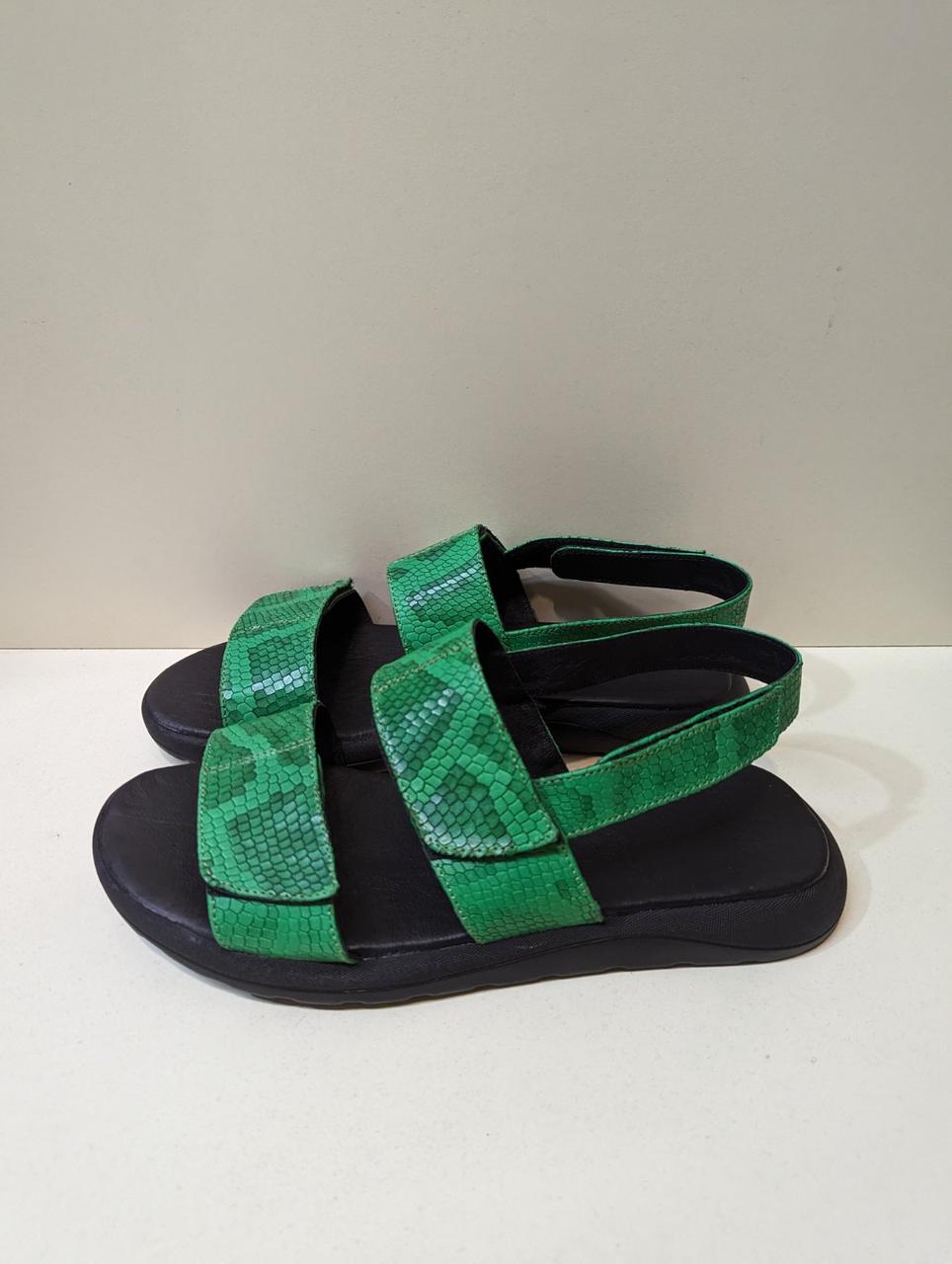 STTOPA Размеры 40-45. Босоножки больших размеров на широкую стопу кожаные. 171-4045 Зеленые, фото 1