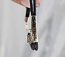 Патріотичний каучуковий браслет срібний з підвіскою тризубом і гравіюванням "Слава Україні", фото 5