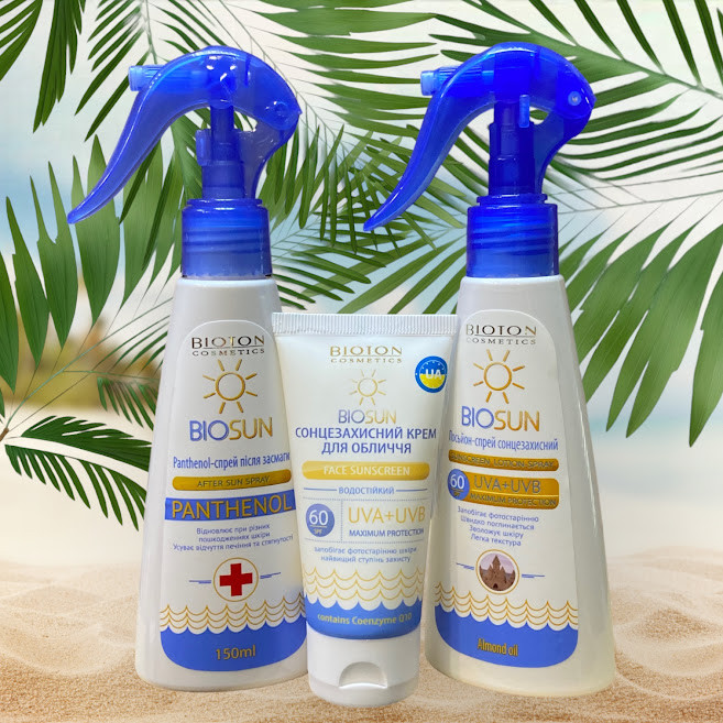 Набір сонцезахисних засобів: лосьйон-спрей SPF 60 +  крем SPF 60 + пантенол