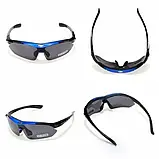 Окуляри RockBros Polarized чорні з синім із змінними лінзами (5 шт.) та вставкою для діоптрій solve, фото 8