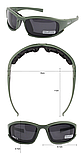 Захисні сонцезахисні спортивні окуляри Daisy X7 олива.4 змінні лінзи.solve, фото 6