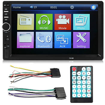 Автомагнітола 7'' 2DIN, з Bluetooth і пультом, 7018B / Сенсорна магнітола в машину / Магнітофон в машину