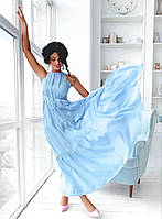 Голубое платье сарафан летнее длинное нарядное платье 42-46